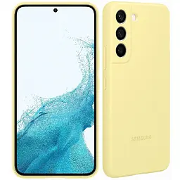 Оригінальний силіконовий чохол Silicone Cover для Samsung Galaxy S22 Yellow Black EF-PS901TYEGRU S901 - мініатюра 3
