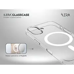 Чохол iLera GlassCase + Camera Button with MagSafe для Apple iPhone 17 Frosted (ILGlCFrCb17) [150405] - мініатюра 6