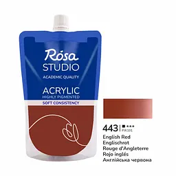 Фарба акрилова Англійська червона (443) 200 мл ROSA Studio (4823098528104)