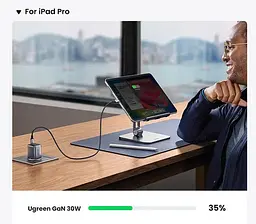 Блок зарядний адаптер Ugreen CD319 Nexode 30W мережеве зарядне темно сіре - мініатюра 5