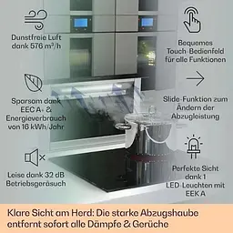 Витяжка Klarstein Royal Flush Eco 60 см 576 м³ (10032863) - мініатюра 2