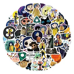 Стикерпак кораліну в країні кошмарів Набір наклейок GeekLand Coraline 60 штук
