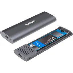 Зовнішня кишеня Maiwo зовн.для M.2 SSD NVMe/SATA combo через USB3.1 GEN2 Type-C безгвинтов алюм. матовий сірий (K1689) - мініатюра 2