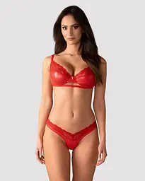 Комплект білизни Obsessive Aliosa S/M червоний - мініатюра 2