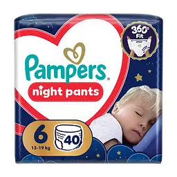 Підгузки Pampers Night Pants Розмір 6 (13-19 кг) 40 шт (8006530320603)