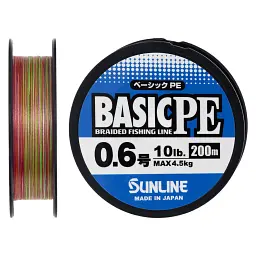 Шнур Sunline Basic PE 200 м (Multi Color) 0.6/0.132 мм 10 lb/4.5 кг