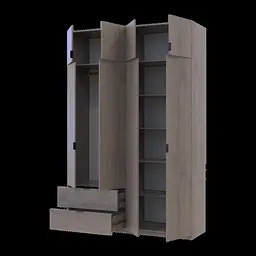 Розпашна Шафа для одягу Doros Лукас Канноло/Канноло 160х50х240 (44900366) - мініатюра 3