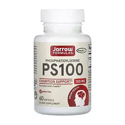 Вітамінно-мінеральний комплекс Jarrow Formulas Фосфатидилсерин, 100 мг, PS100, Phosphatidylserine, 60 гелевих капсул (JRW-16006)