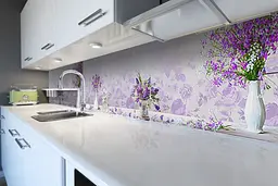 Кухонний фартух Фіолетові квіти вінілова наклейка ПВХ рослинний візерунок 60х250 см Happy Pocket Z180698 - мініатюра 6