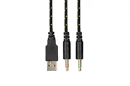 Навушники ігрові з мікрофоном 2E GAMING HG340 Yellow, mini-jack/dual 3.5mm, RGB, 2 м - мініатюра 9