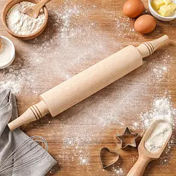 Качалка дерев'яна з фігурними ручками 39 см Ø 4.5 см 88329 - мініатюра 1