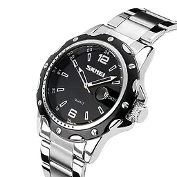Наручний годинник чоловічий Skmei 0992 Black stainless steel, 0992SBK (12311) - мініатюра 2