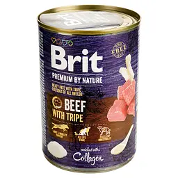 Беззерновий вологий корм для собак Brit Premium by Nature яловичина з тельбухами 400 г - мініатюра 2