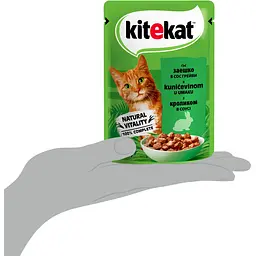 Вологий корм для котів Kitekat, з кроликом в соусі, 85 г - мініатюра 8