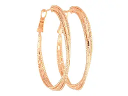 Сережки Xuping кільця M&L 18K конго "Декоративний візерунок" ø 4,5см 303289