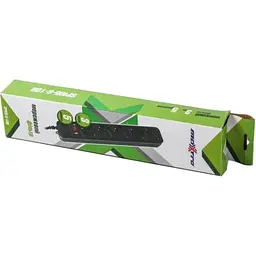 Мережевий фільтр живлення Maxxter (SPM5-G-10B) чорний, 3 м кабель, 5 розеток (SPM5-G-10B) - мініатюра 3