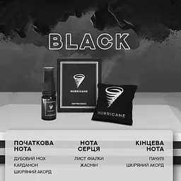Ароматизатор автомобільний Hurricane Black Standart (В комплекті Спрей 10 мл) - мініатюра 2
