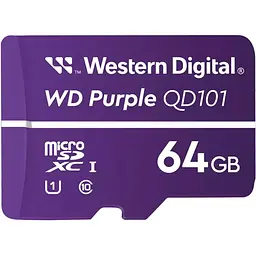 Карта пам'яті WD QD101 microSDXC 64GB Class 10 UHS-I U1 V10 (R-100 MB/s) Purple (WDD064G1P0C) [174208]
