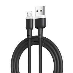 USB Кабель XO NB208 MicroUSB Liquid Silicone 2.4A 1.0m Чорний