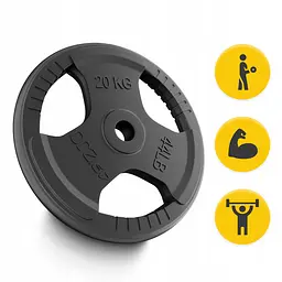 Диск металевий 4FIZJO 20 кг 26 мм Black (P-5905973401395) - мініатюра 8