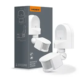 Датчик руху та освітленості Videx VL-SPW02W інфрачервоний білий 220V 1200W (25890-000)