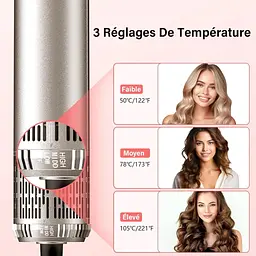 Повітряна щітка Onftrym Air Styler 6 в 1 з феном, щітка для повітродувки потужністю 1000 Вт із 3 регульованими температурами - мініатюра 3
