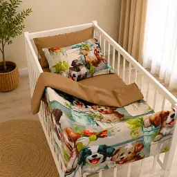 Комплект постільної білизни MirSon бязь BABY Puppy Garden 110 x 140 см (2200013681601)