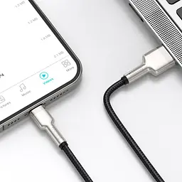 Кабель Baseus Cafule Metal USB to Lightning 1m Black (CALJK-A01) [82093] - мініатюра 6