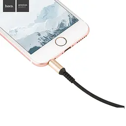 Аудіокабель HOCO UPA02 AUX Spring Audio cable чорний - мініатюра 2