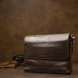 Чоловіча шкіряна сумка GRANDE PELLE 30х23х6 см sum0015573 - мініатюра 6