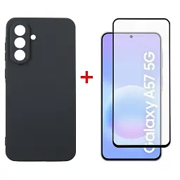Чохол до мобільного телефона Dengos Carbon Cover + Glass Samsung Galaxy A57 Black (DG-KM-195)