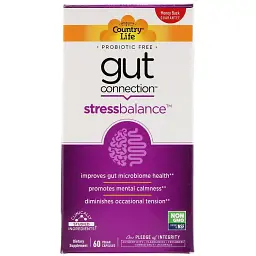 Натуральна добавка Country Life Gut Connection Stress Balance Gut Connection кишечник і стрес 60 капсул - мініатюра 2