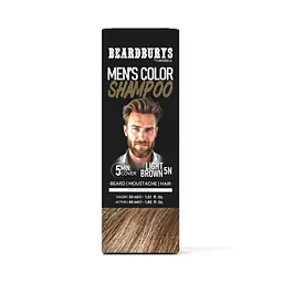 Шампунь камуфлюючий Beardburys Men's Color Shampoo Light Brown 5N світло-коричневий - мініатюра 2