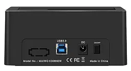 Зовнішня кишеня Maiwo для HDD 2,5"/3,5" SATA через USB 3.0, безгвинтове кріплення, пластик, чорна (K308P) - мініатюра 5