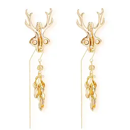 Затискачі для сосків LOCKINK SEVANDA Stag Adjustable Nipple Clamps, золотисті, зі знімними підвісками