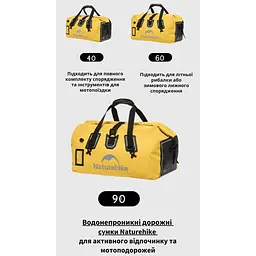 Водонепроникна дорожня сумка Naturehike CNK2450XB015 60 л чорна - мініатюра 4