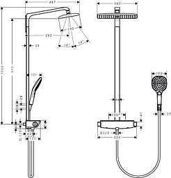 Душова система Hansgrohe Raindance Select 360 Showerpipe 27112000, Хром - мініатюра 2
