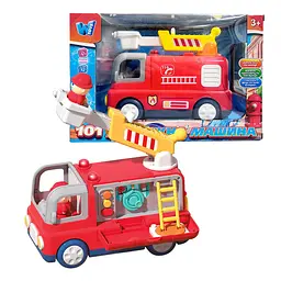 
Музична іграшка Пожежна машина WToys світло звук фігурка пожежника 11516