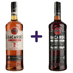 Набор: Ром Bacardi Spiced 40% 1 л + Ром Bacardi Carta Negra 40% 1 л