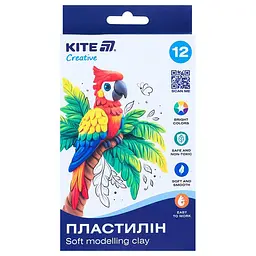 Пластилін восковий, 12 кольорів, 200 г. Kite Creative