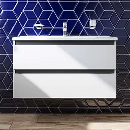 Тумба підвісна AM.PM X - Joy 100 см з умывальником (M85-FHX1002-WC1002WG38) - мініатюра 2