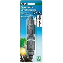 Муфта JBL double stopcock + quickcoupling для підключення відключення та перекриття шлангів в акваріумі 12/16 мм