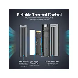 Кишеня зовнішня Vention SSD M.2 (NVME) M-key USB Type-C 3.2 10Gbps Heat Sink Aluminum (KPKH0) - мініатюра 3