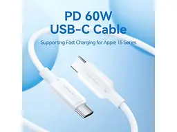 Кабель USB Type-C Vention USB2.0 Type-C Male to Type-C Male 3A 1м White (TRCWF) - мініатюра 3