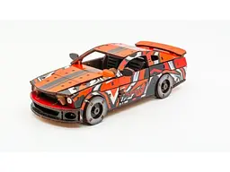 Дерев'яний 3D конструктор Muscle car GT, Puzzleоk (Puz-00641), 162 дет. (червона) - мініатюра 4