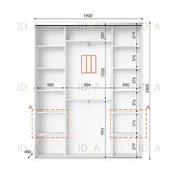 Шафа-купе Idea серія 3 190 x 45 x 240 см Білий - мініатюра 2