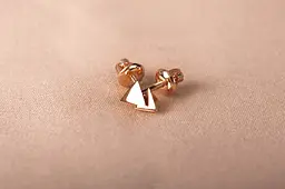 Золоті сережки гвоздики у формі трикутника S-0065 - мініатюра 5