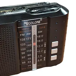 Радіоприймач маленький на акумуляторі чорний FM USB MicroSD Golon ICF-8 18650 - мініатюра 8