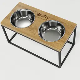 Hollky Base L — миски на підставці для середніх і великих собак (2 × 0,95 л, висота 20 см) - мініатюра 8