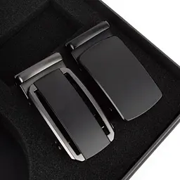 Подарунковий чоловічий набір Handycover 2515 (ремінь з 2 пряжками) чорний в коробці - мініатюра 4